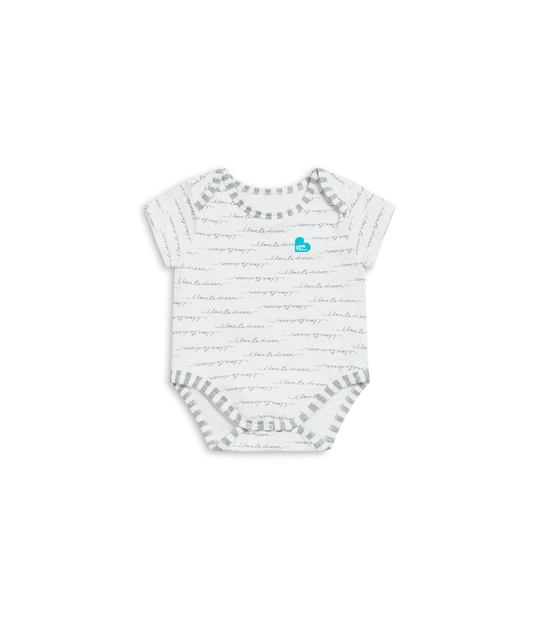 Bodysuit Short Sleeve Cotton White Dreamer