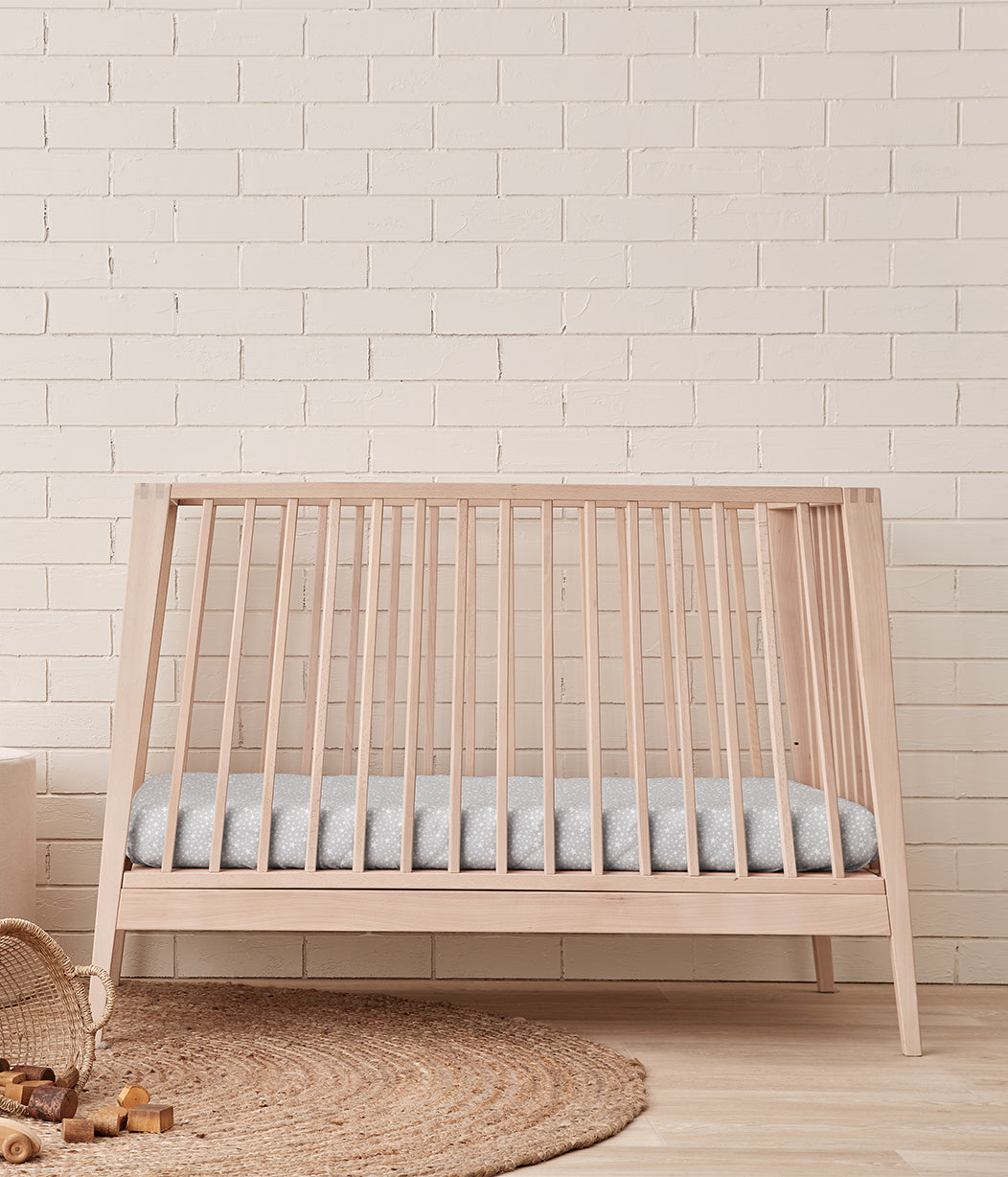 Fitted Cot/Crib Sheet Twin Pack Cotton Grey