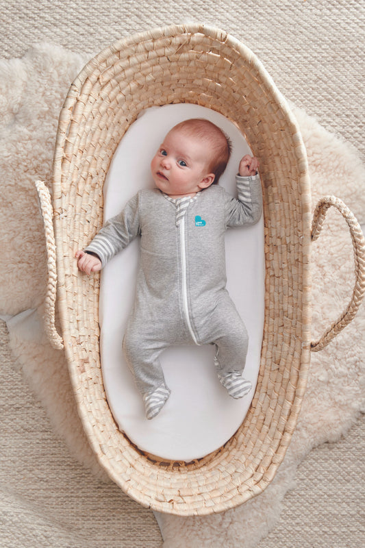 Enclosed Foot Romper Cotton Grey Marle