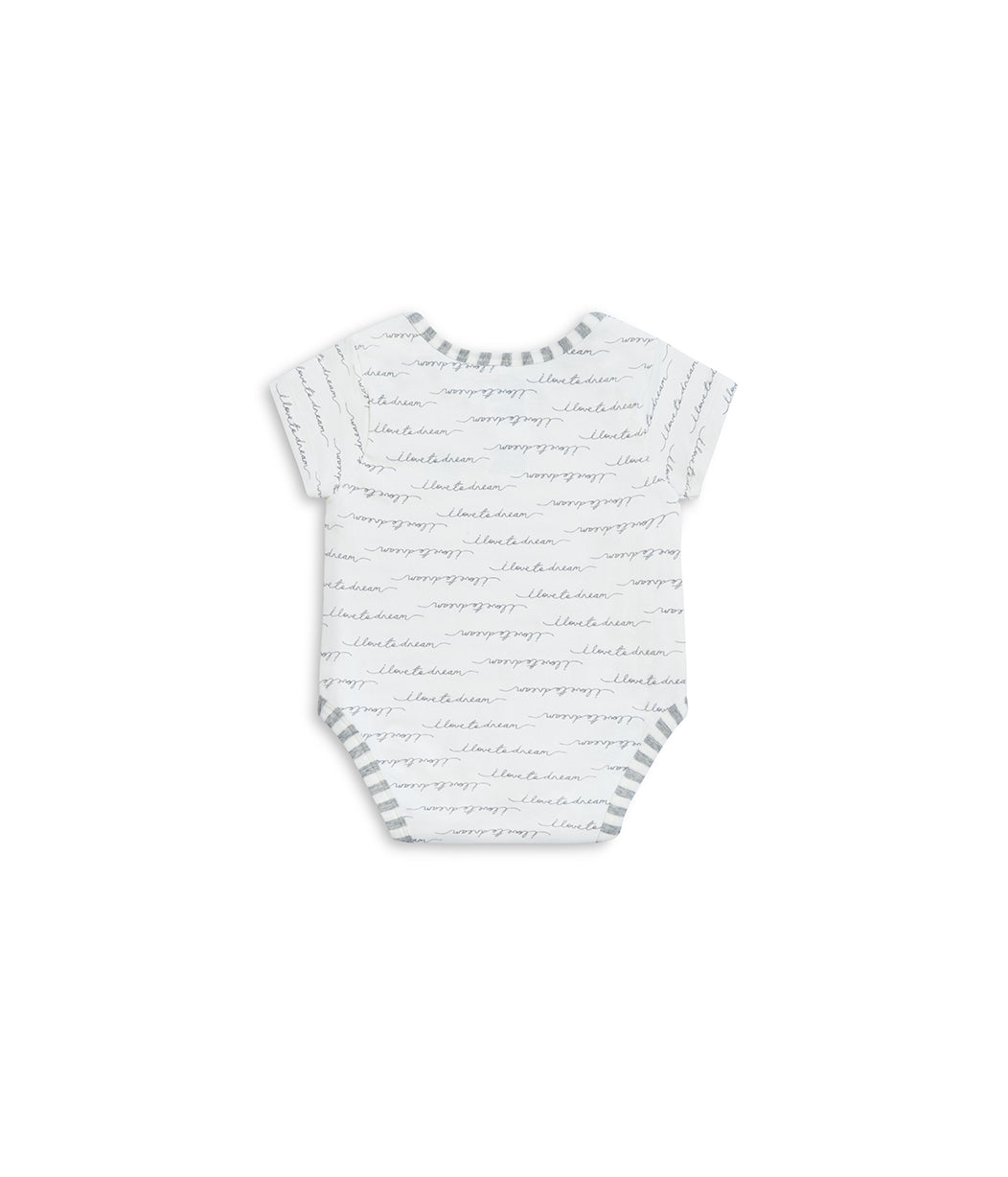 Bodysuit Short Sleeve Cotton White Dreamer