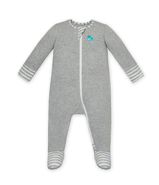 Enclosed Foot Romper Cotton Grey Marle