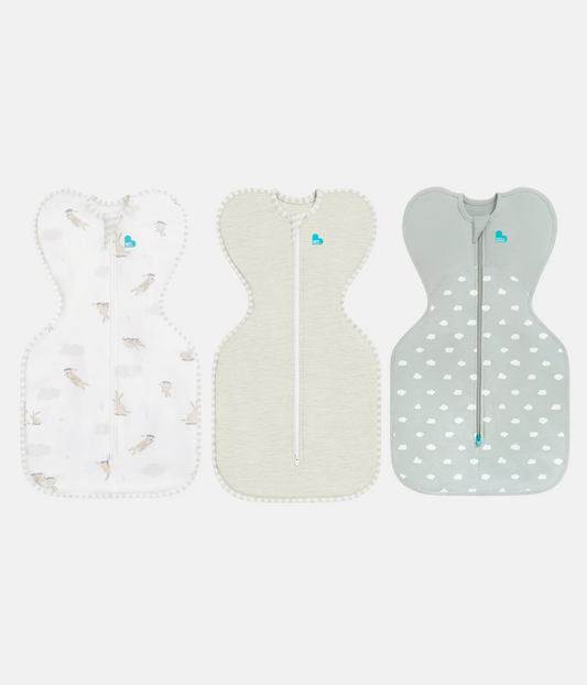 Swaddle Up Starter Bundle 1.0 | 1.5 TOG | White Cloud Bunnies | Sand Dollar | Olive Mini Cloud