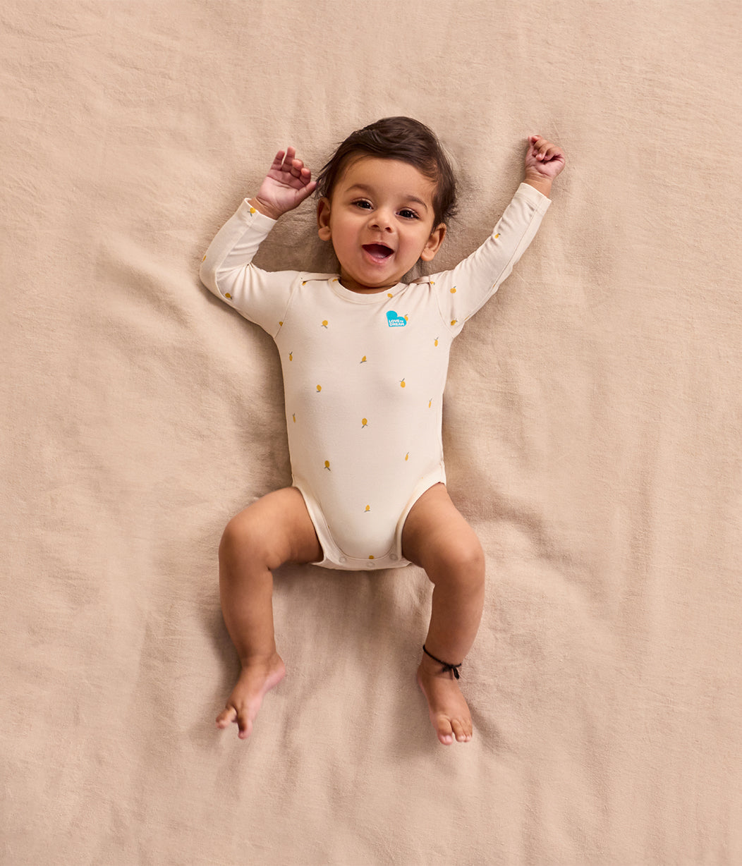 Bodysuit Long Sleeve Viscose from Bamboo Cream Lemons