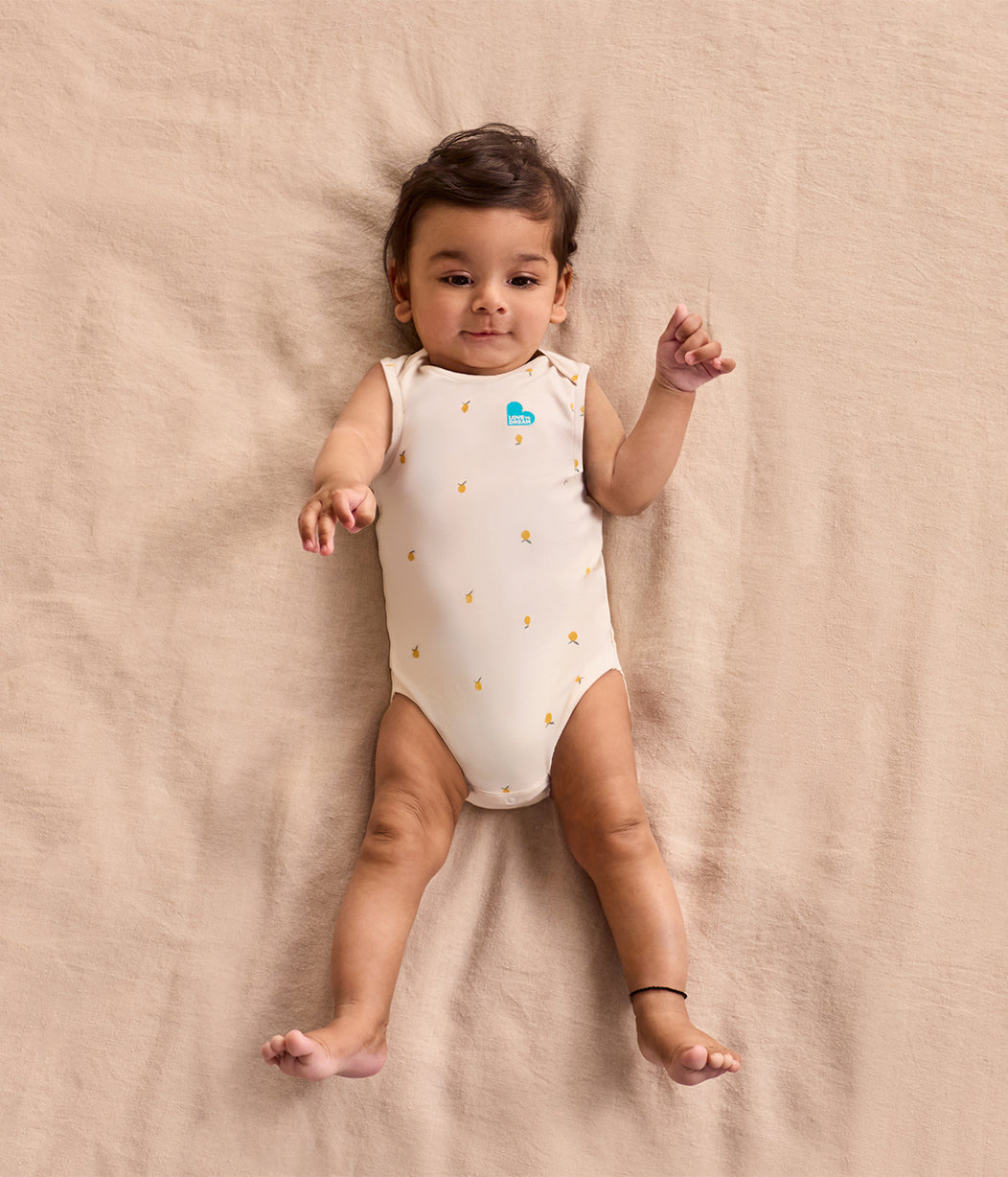 Bodysuit Sleeveless Viscose from Bamboo Cream Lemons