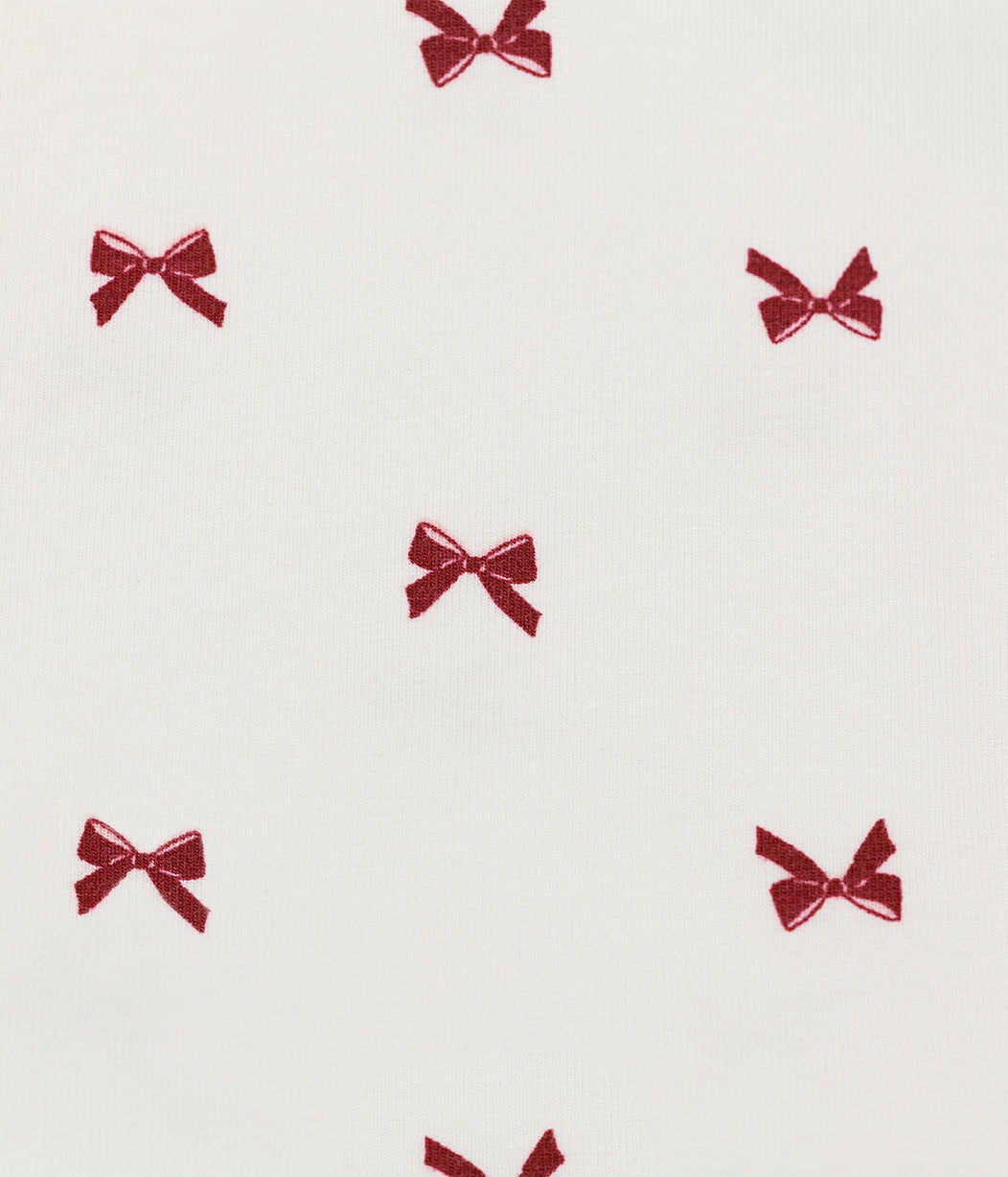 Kids Pyjama Set Long Sleeve Viscose from Bamboo Cream Bows