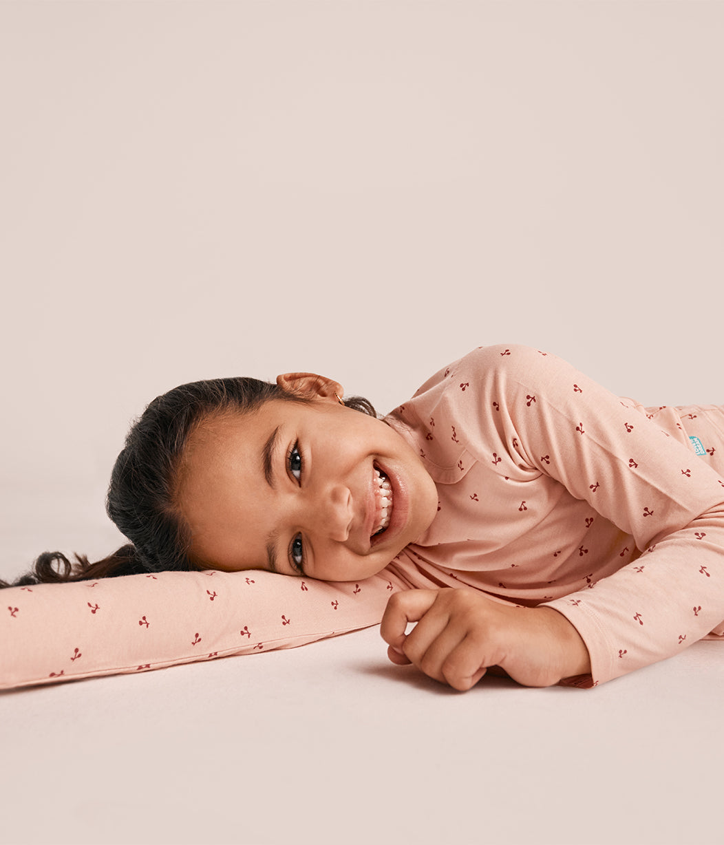 Kids Pyjama Set Long Sleeve Viscose from Bamboo Blush Cherries