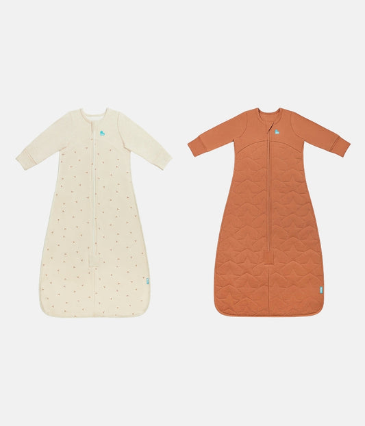 Sleep Bag Bundle | 1.5 | 2.5 TOG | Oatmeal Twigs | Hazel Starturn Quilted
