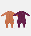 Footed Sleep Bag 2 Piece Bundle | 2.5 TOG | Hazel Starturn | Plum Starturn