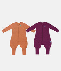 Footed Sleep Bag 2 Piece Bundle | 2.5 TOG | Hazel Starturn | Plum Starturn