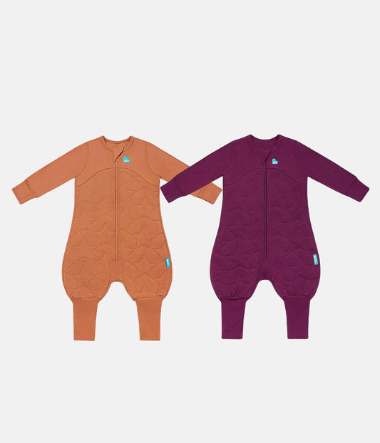 Footed Sleep Bag 2 Piece Bundle | 2.5 TOG | Hazel Starturn | Plum Starturn