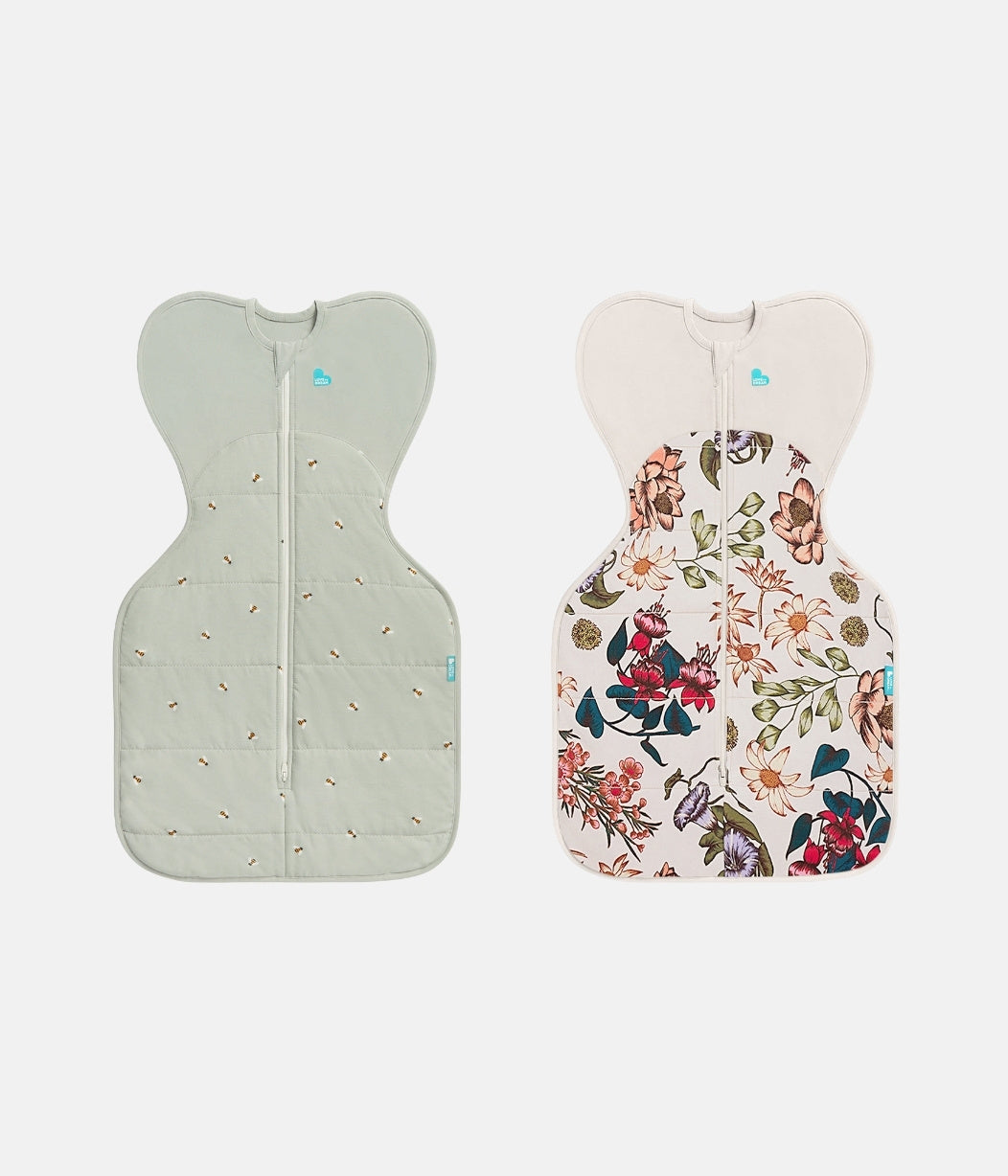Swaddle Up Starter Bundle | 2.5 TOG | Olive Bees | Cream Wandering Folk