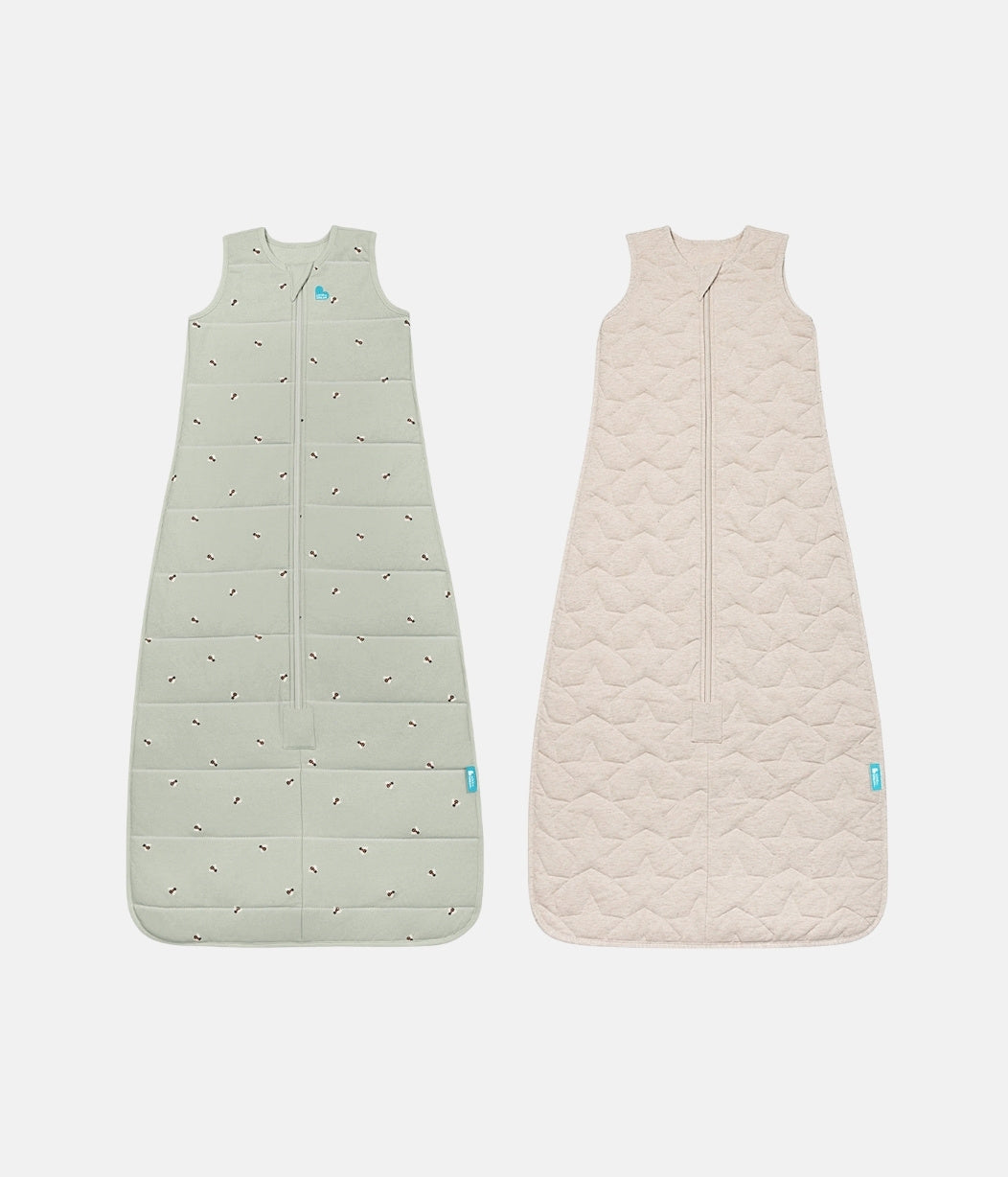 Sleep Bag Bundle | 2.5 TOG | Olive Bees | Oatmeal Starturn Quilted
