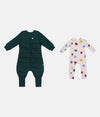 Footed Sleep Bag & Babygrow Bundle | 3.5 TOG | Forest Star | Tan Party Pop