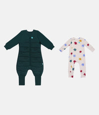 Footed Sleep Bag & Babygrow Bundle | 3.5 TOG | Forest Star | Tan Party Pop