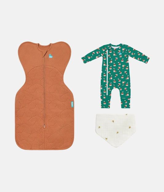 Swaddle Up, Babygrow & Bib Bundle | 2.5 TOG | Hazel Starturn | Green Home Sweet Home | Cream Bees