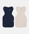 Swaddle Up Starter Bundle | 1.5 | 2.5 TOG | Navy Twinkle Embroidery | Oatmeal Starturn Quilted