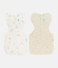 Swaddle Up Starter Bundle | 1.0 | 1.5 TOG | White Cloud Bunnies | Oatmeal Twigs