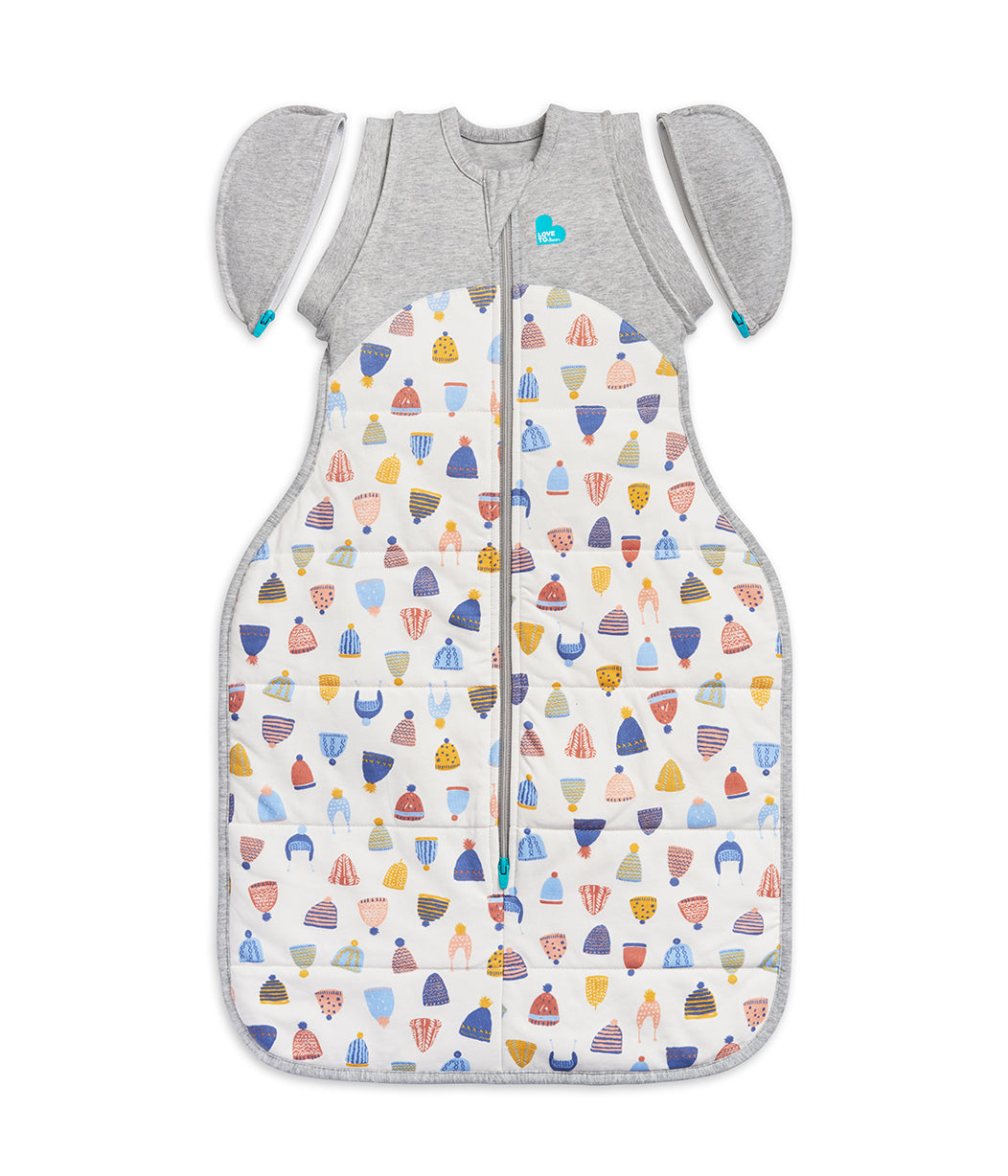 Swaddle Up™ Transition Bag Warm Happy Hats Print White