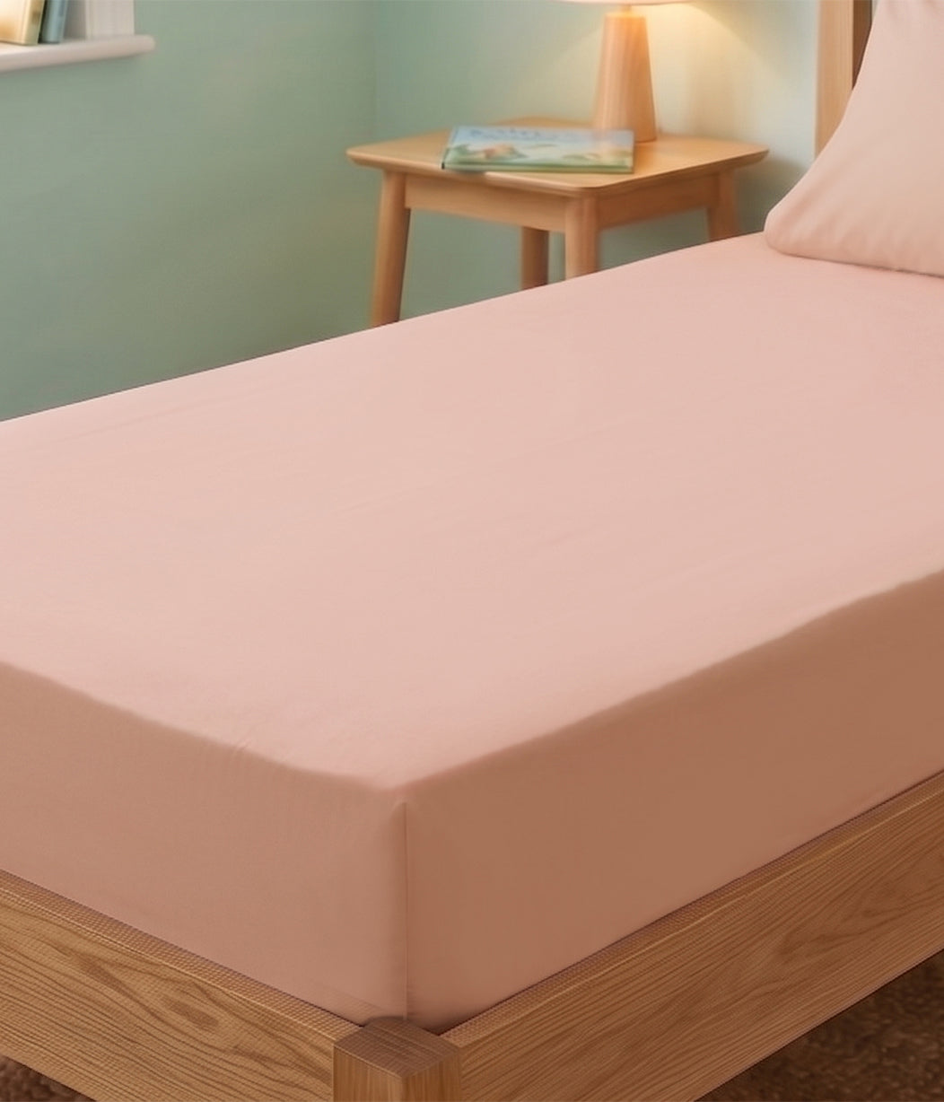 HushDry™ 2-in-1 Waterproof Fitted Single Sheet Viscose from Bamboo Blush