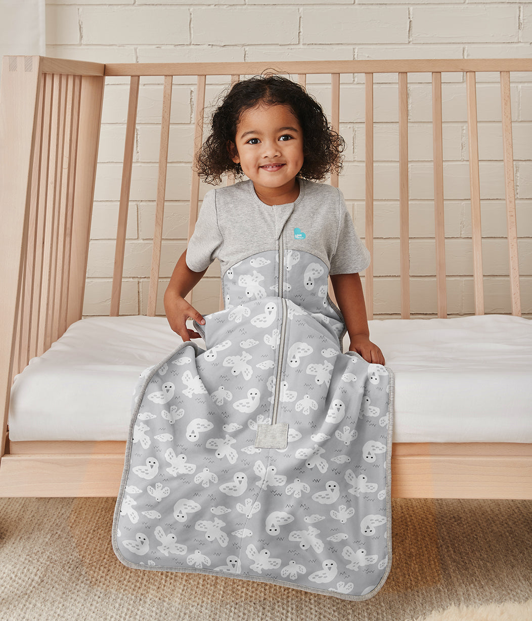 Sleep Bag Short Sleeve Mild Grey Doves