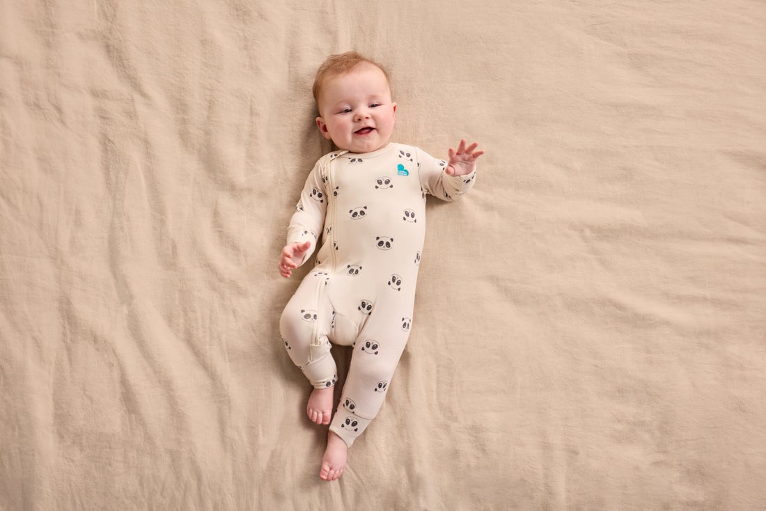 Swaddle Up & Romper Bundle | 2.5 TOG | Rose Pebbles | Cream Sleep Pandas