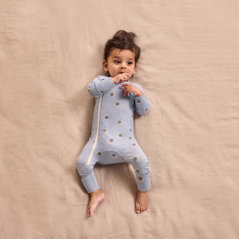 Swaddle Up & Romper Bundle | 2.5 TOG | Storm Blue Pebbles | Blue Turtally