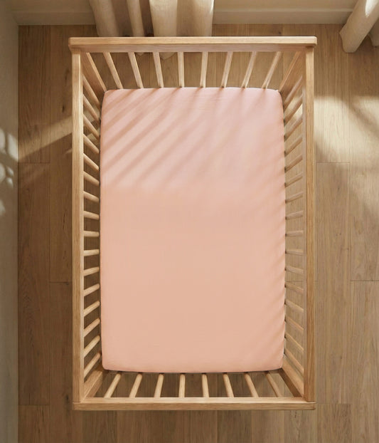 HushDry™ 2-in-1 Waterproof Fitted Gro Cot Sheet Viscose from Bamboo Blush