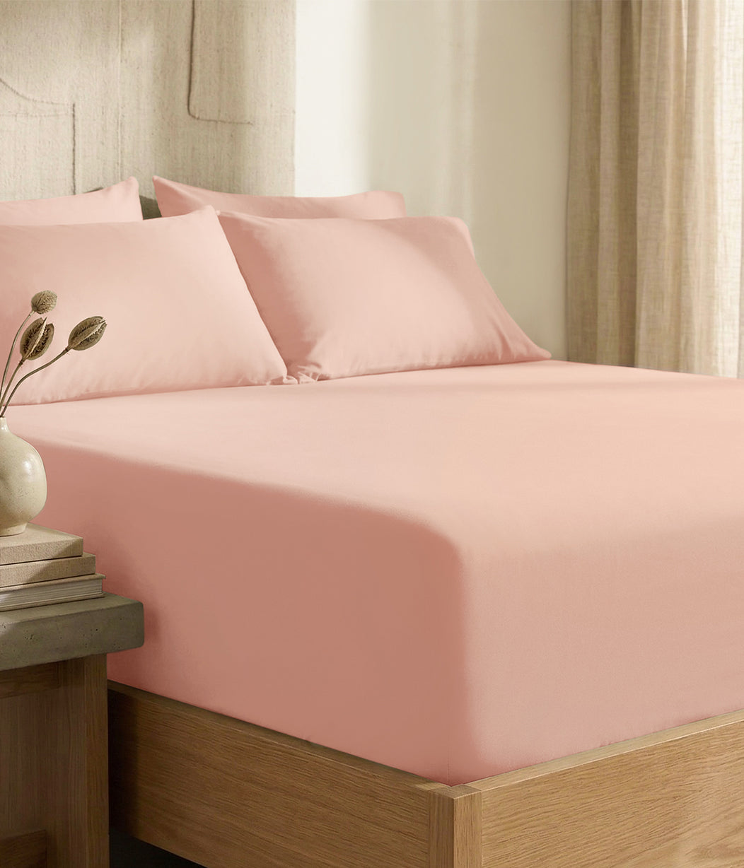 HushDry™ 2-in-1 Waterproof Fitted King Sheet Viscose from Bamboo Blush