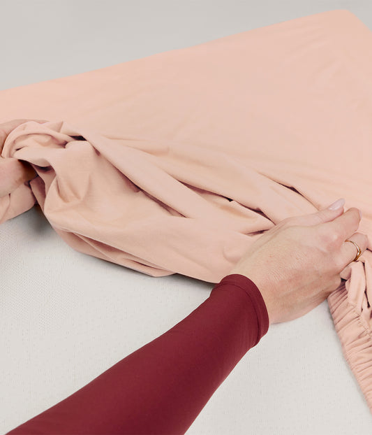HushDry™ 2-in-1 Waterproof Fitted Side Sleeper Sheet Viscose from Bamboo Blush