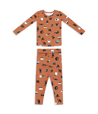 Kids Pyjama Set Long Sleeve Viscose from Bamboo Hazel Black Cat Moods