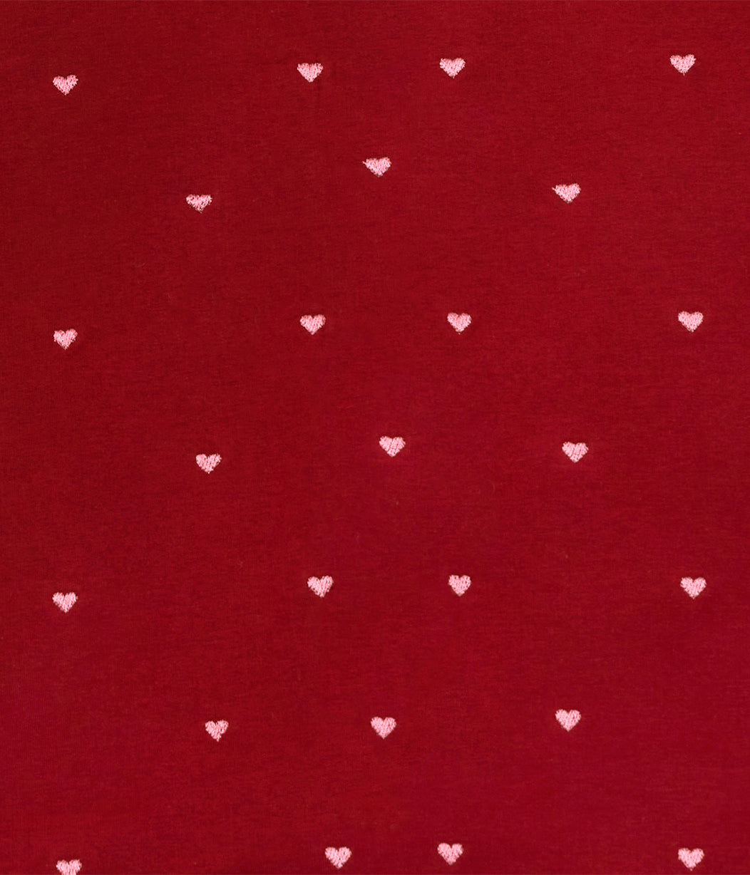 Swaddle Up™ 2-in-1 Transition Bag 1.5 TOG Cotton Fleece Maroon Hearts Embroidery