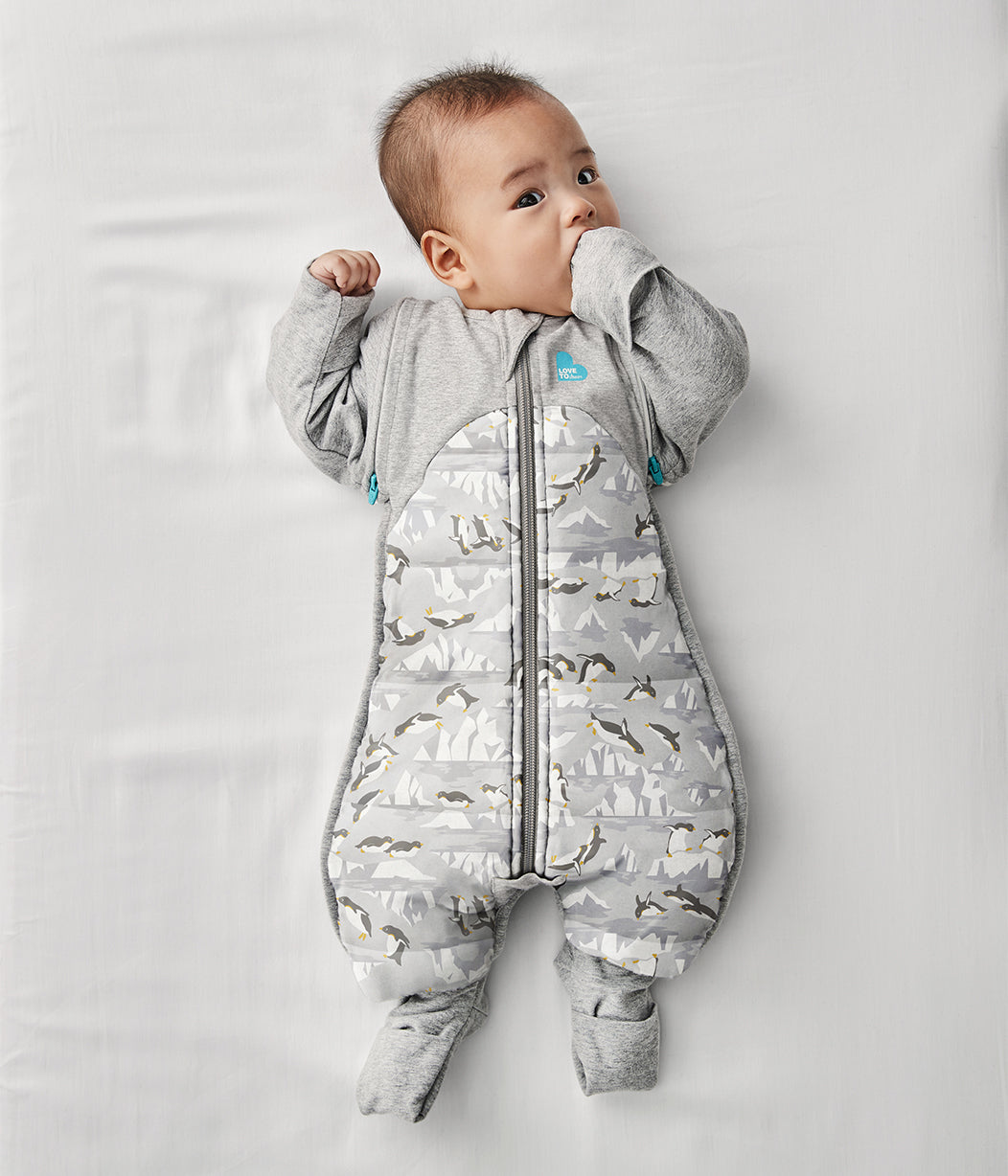 Swaddle Up™ Transition Suit Cold (14-16°C) Grey Penguin Parade Quilted Cotton