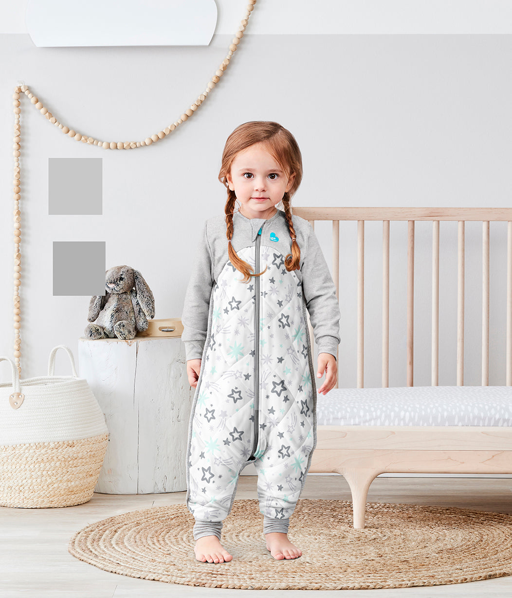 Sleep Suit Organic/Merino Wool Extra Warm Mint Stars