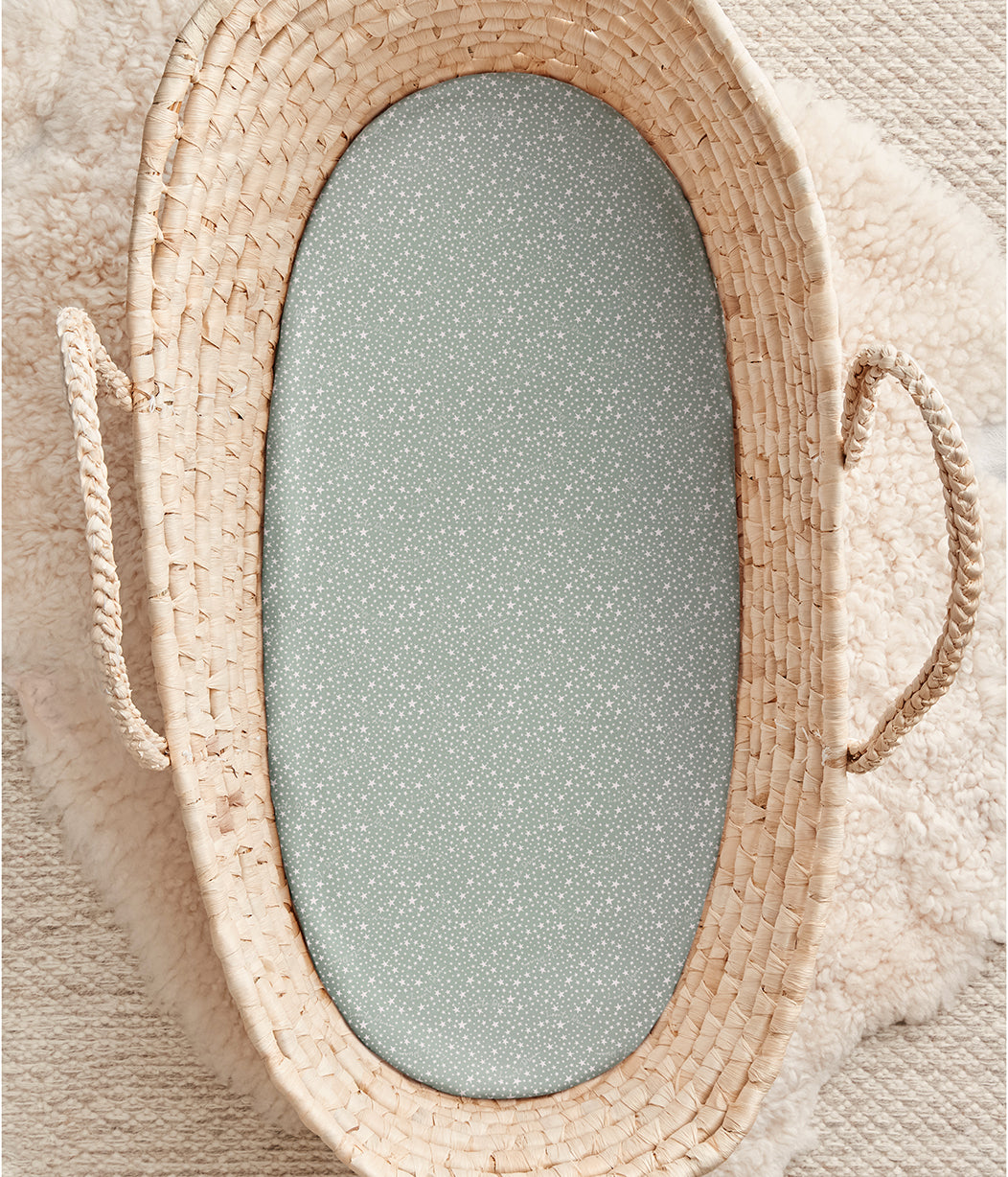 Fitted Bassinet / Basket Sheet Olive