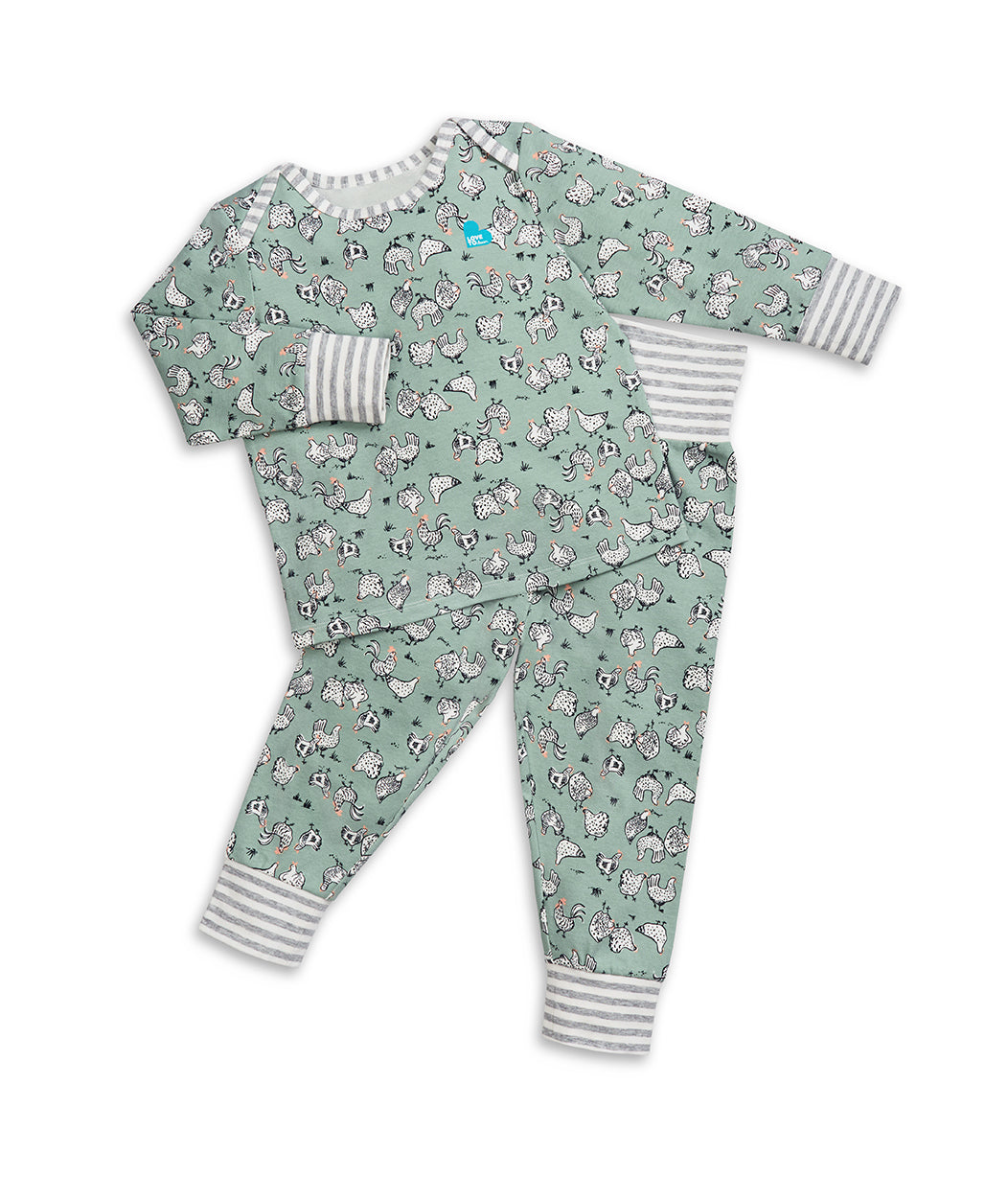 Long Sleeve Pyjamas Chicken Run Olive