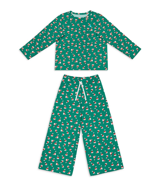 Adults Pyjama Set Long Sleeve Viscose from Bamboo Green Home Sweet Home