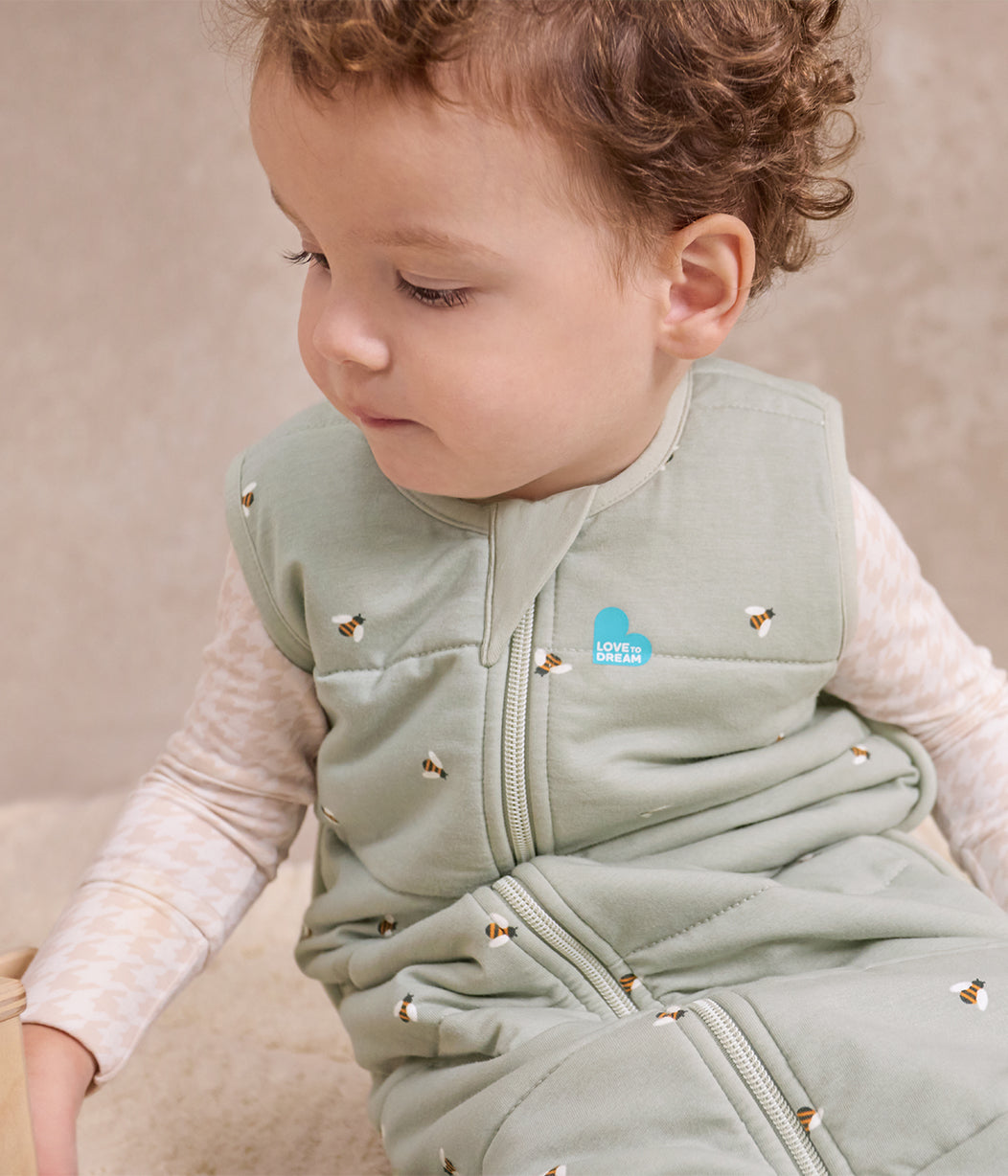 Sleep Bag Sleeveless 2.5 TOG Cotton Olive Bees