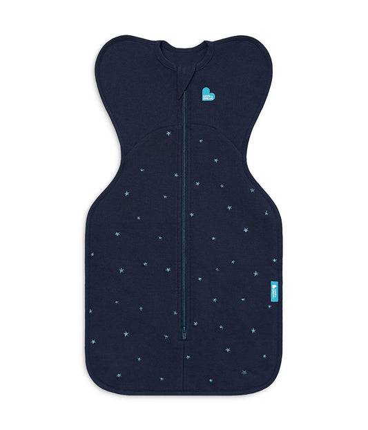 Swaddle Up™ 1.5 TOG Cotton Fleece Navy Twinkle Embroidery