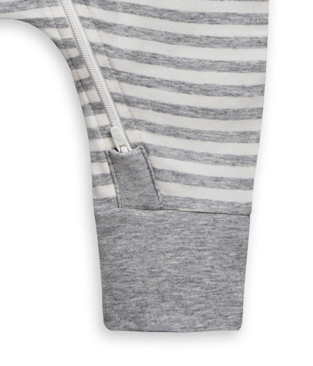 Footless Romper Grey Stripe