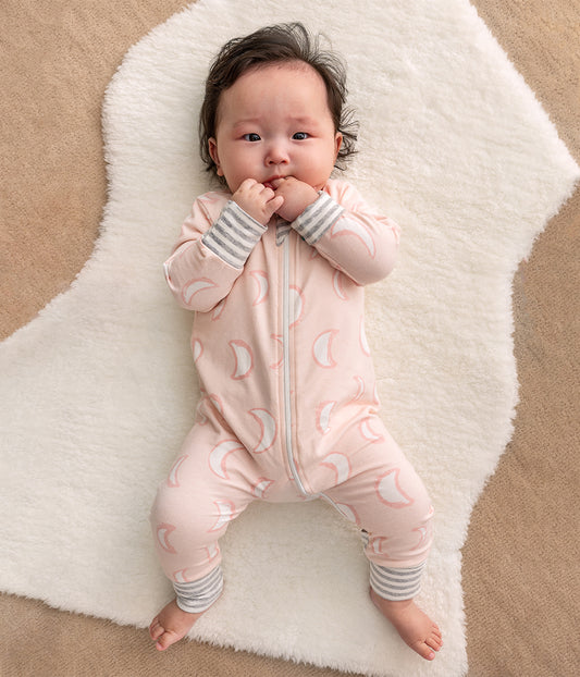 Footless Romper Cotton Pink Eclipse