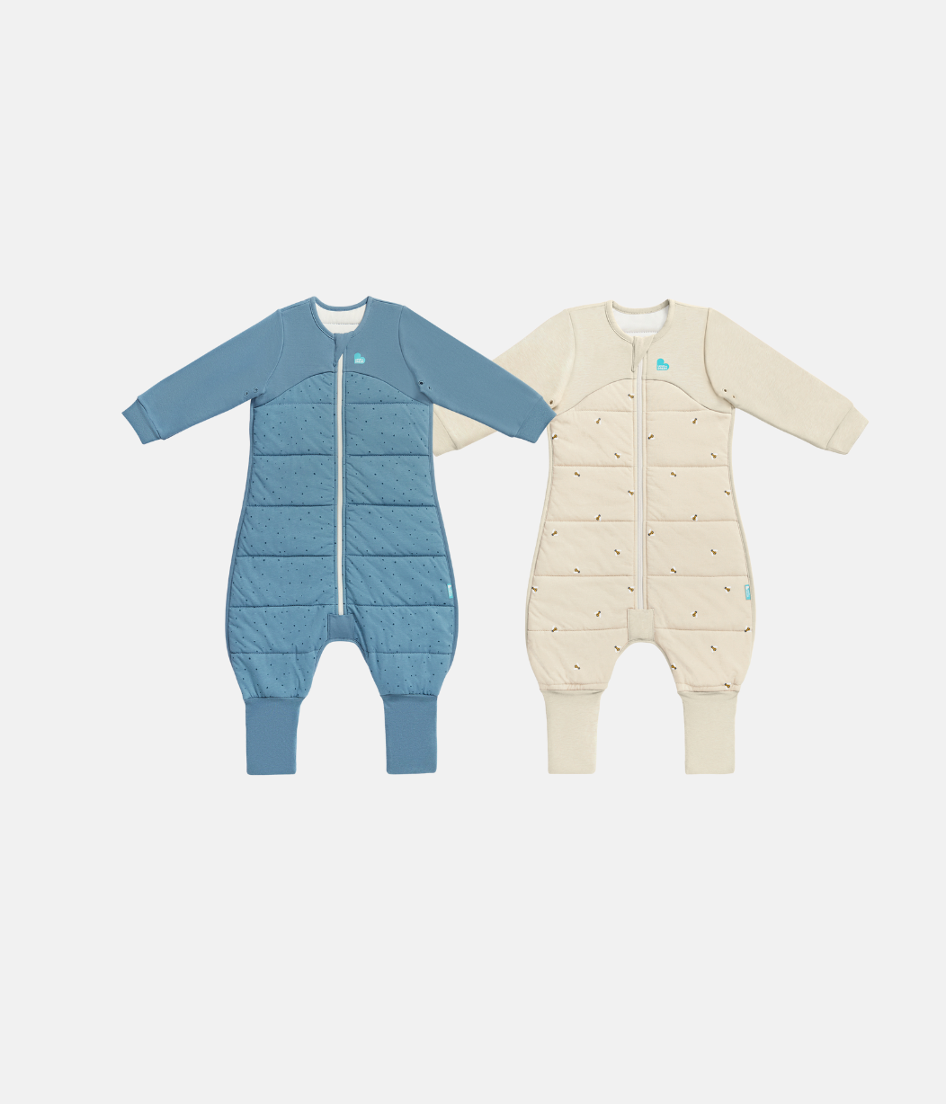 Sleep Suit 2 Piece Bundle | 2.5 TOG | Oatmeal Bees | Blue Pebbles