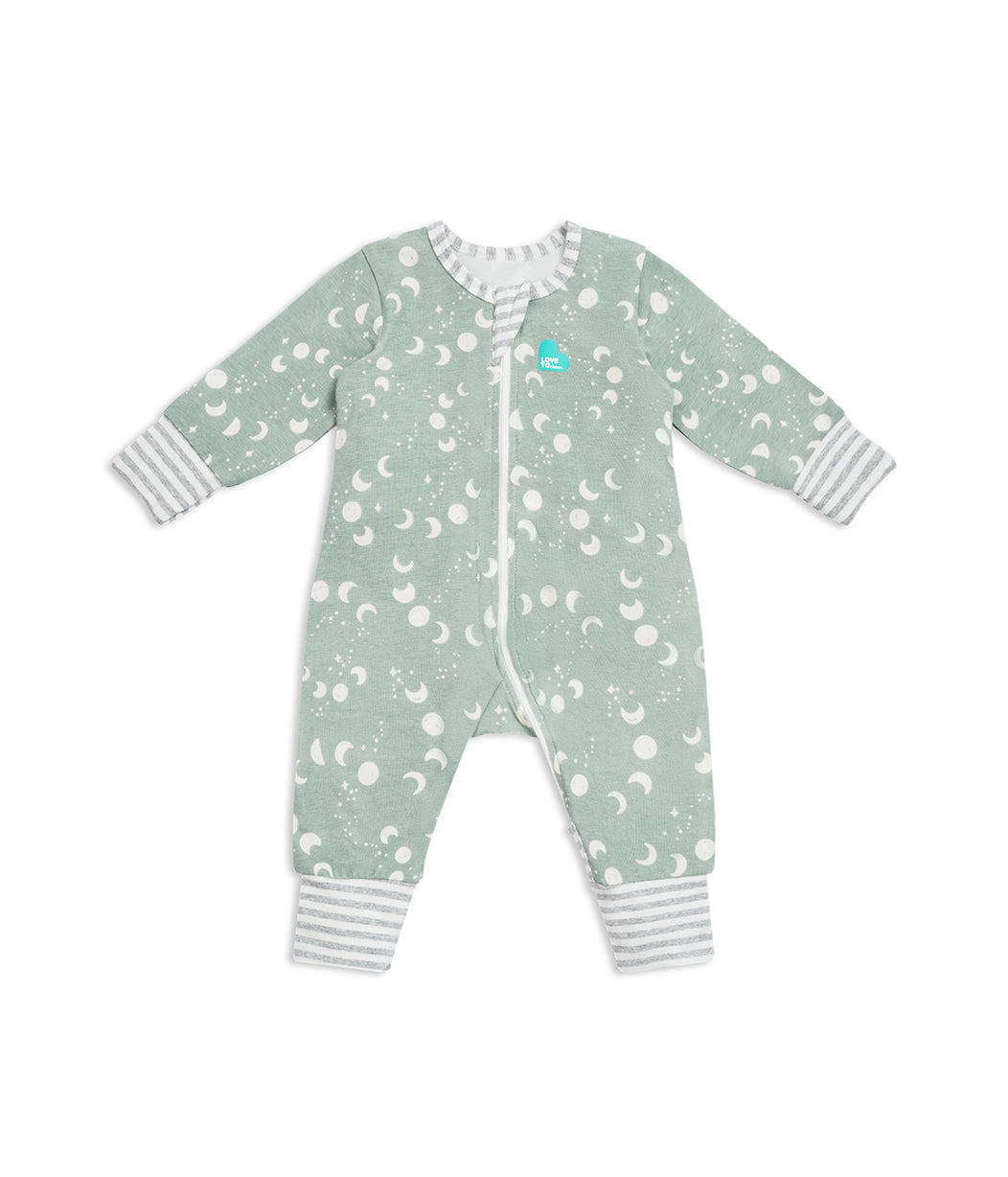 Footless Romper Green Moonscape Cotton