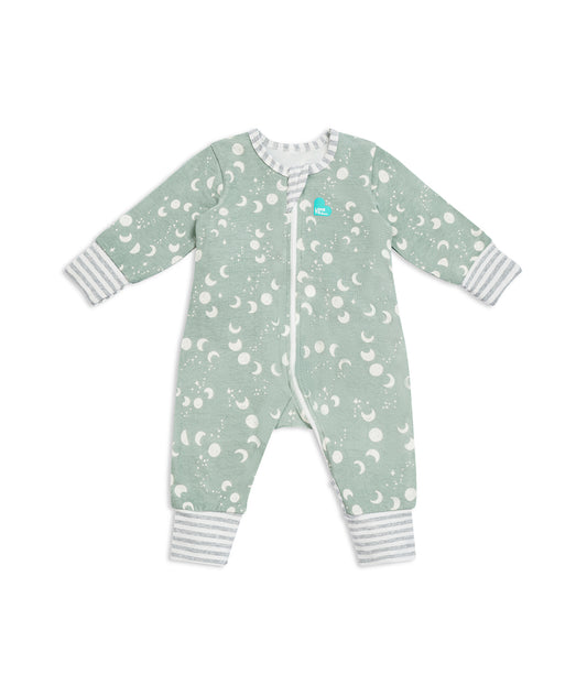 Footless Romper Cotton Green Moonscape