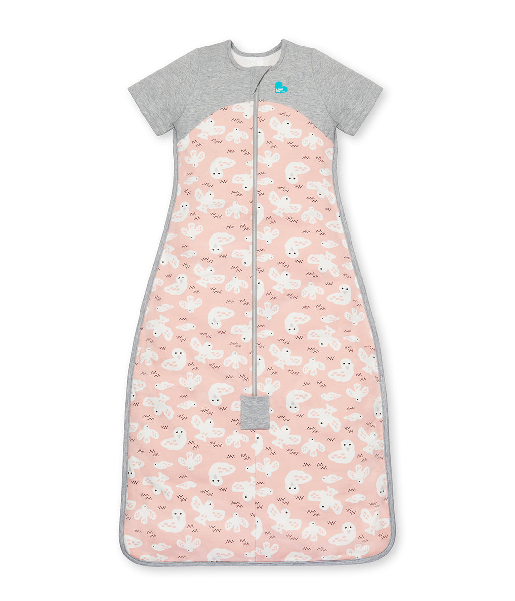 Sleep Bag Short Sleeve Mild (18-24°C) Rose Doves Organic Cotton Fleece