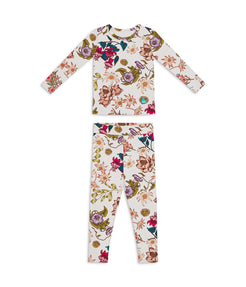 Kids Pyjama Set Long Sleeve Viscose from Bamboo Cream Wandering Folk