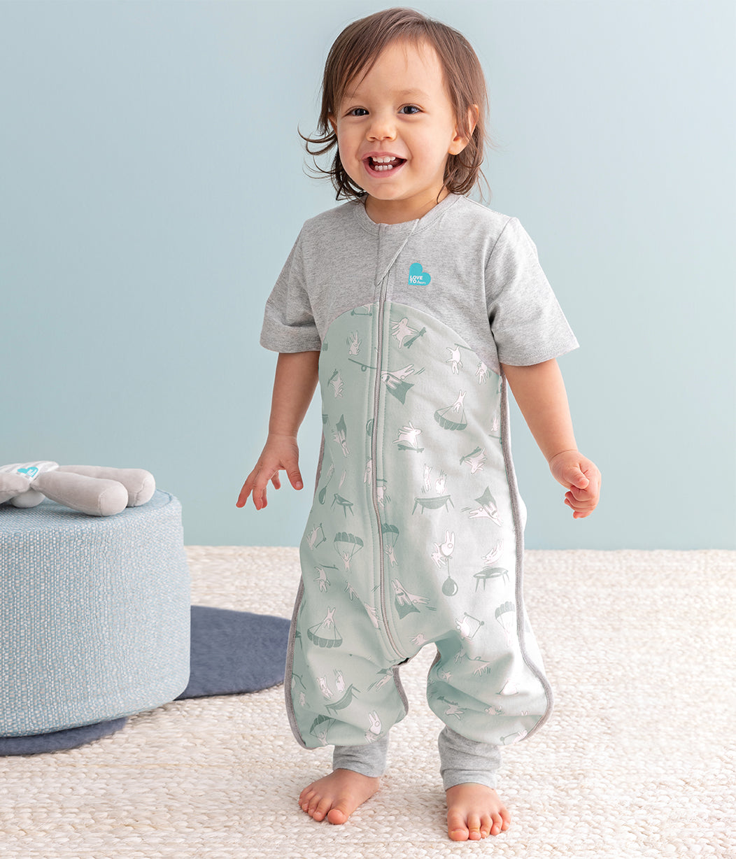 Sleep Suit Short Sleeve Mild (18-24°C) Green Daredevil Organic Cotton Fleece