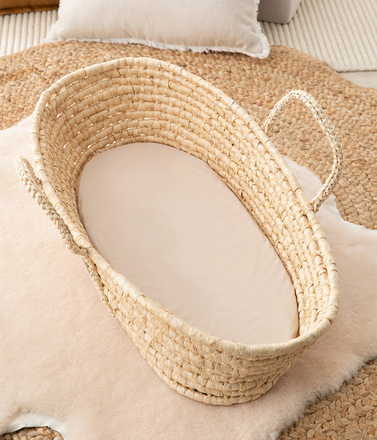 2-in-1 Waterproof Sheet & Mattress Protector Sheet Bassinet/Basket Tencel Taupe