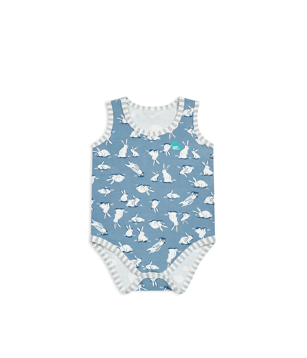 Bodysuit Sleeveless Blue Cottontail Cotton