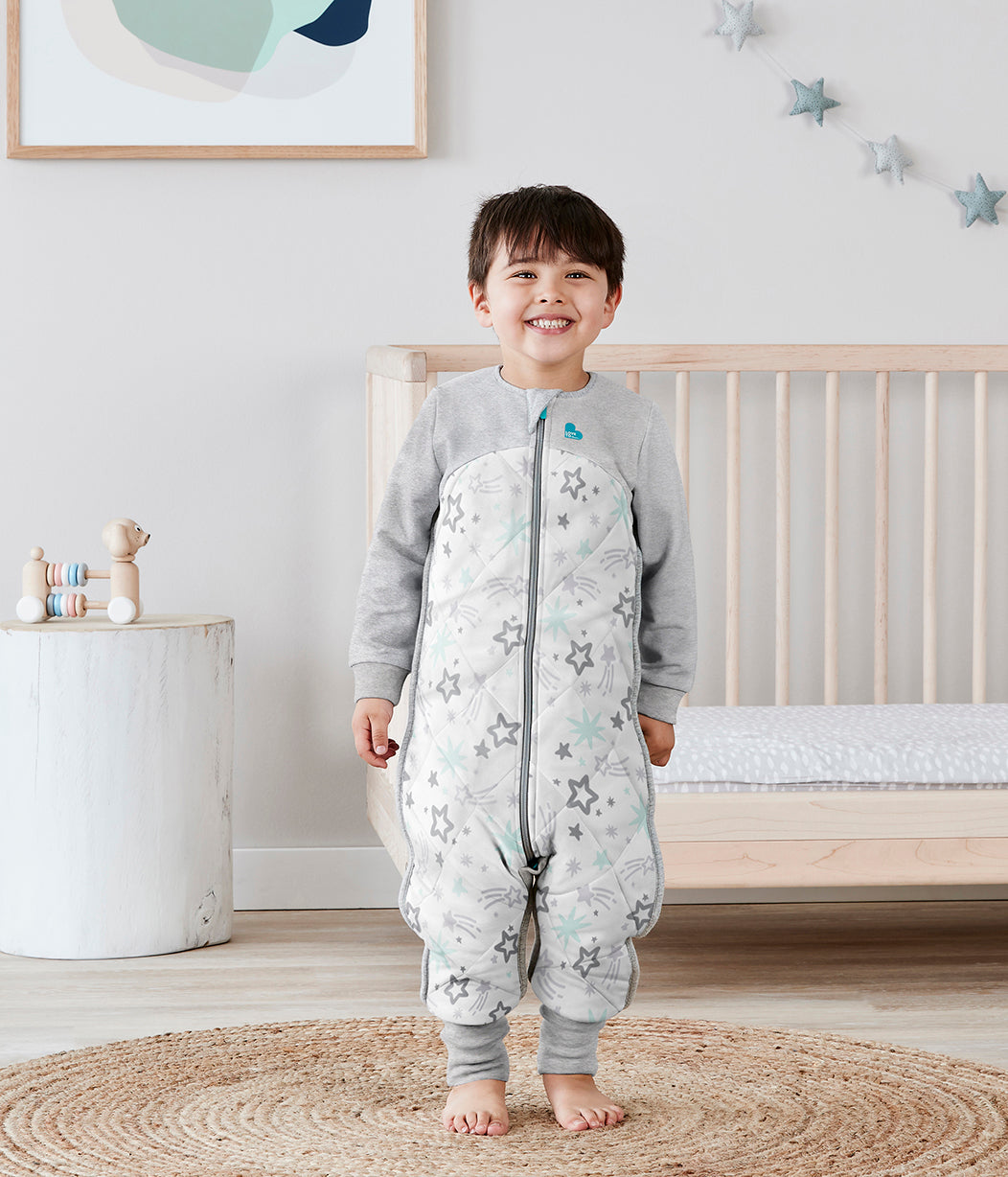 Sleep Suit Organic/Merino Wool Extra Warm Mint Stars