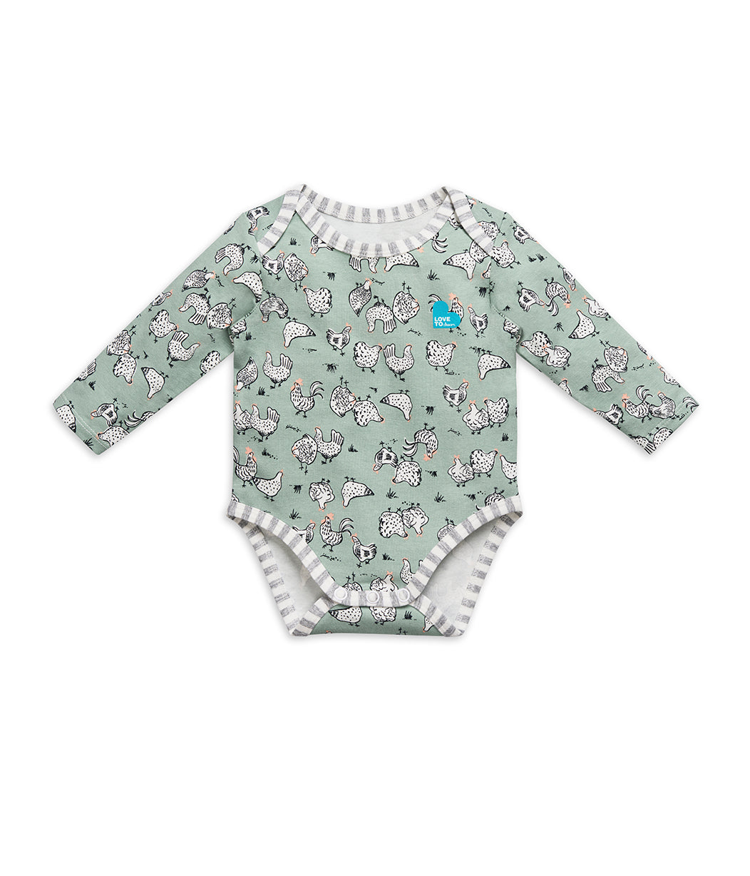 Longsleeve Bodysuit Chicken Run Olive